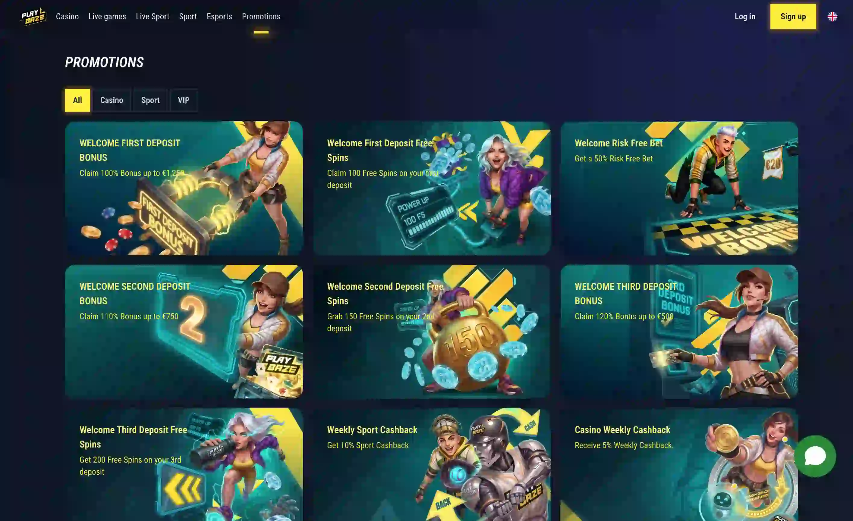 Bonusseite von Playbaze Casino Österreich mit dem Willkommenspaket